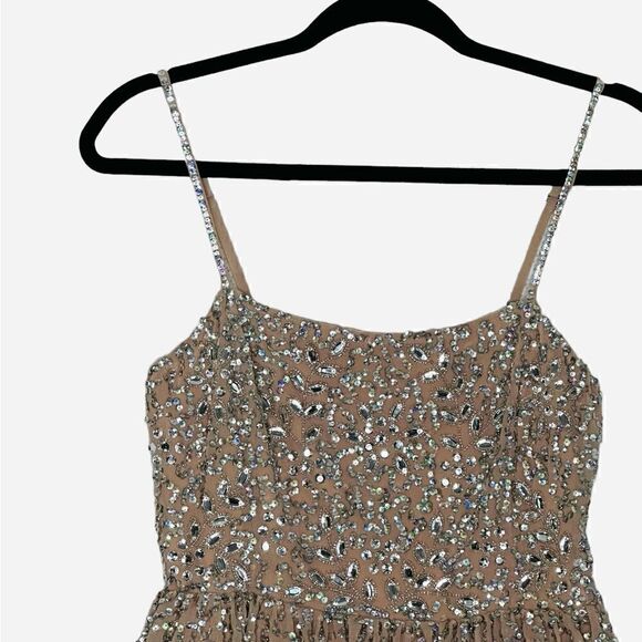 Revolve X by NBD Katy Nude Sequined Chiffon Mini Dress | XS - Picture 6 of 10